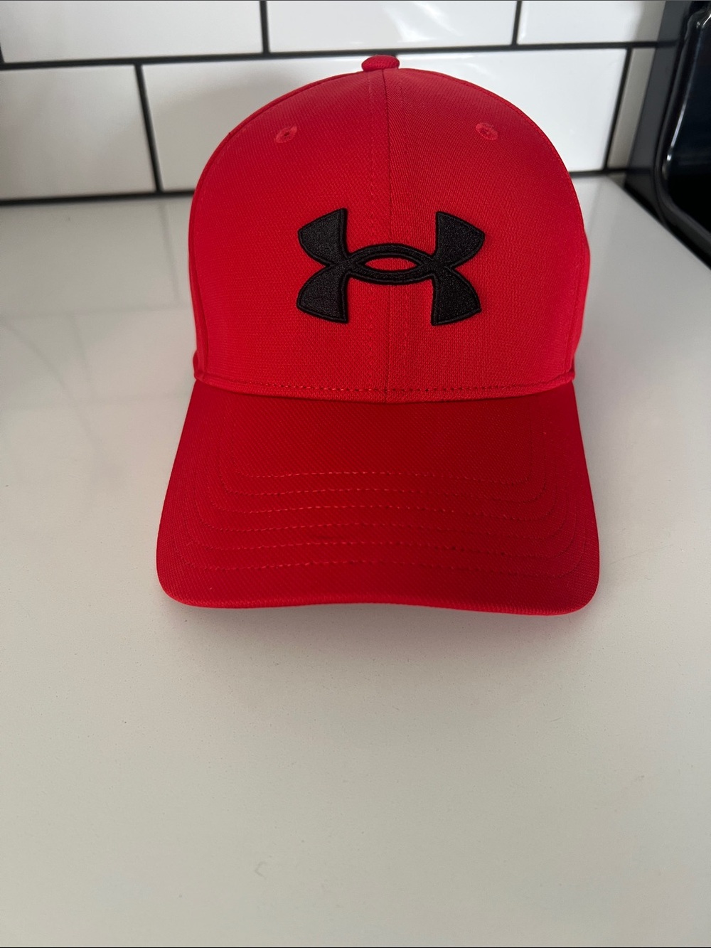 Under Armour Red Cap with Black Logo - Structured Sport Hat